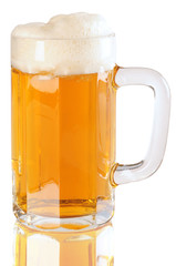 Glass of beer. Clipping path.