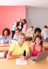 Portrait of happy student group