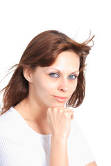 Naklejka premium happy young woman