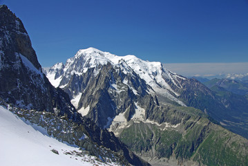 Fototapeta na wymiar Mont Blanc - Chamonix von der Stolz