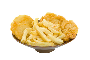 Fish, Chips and Potato Cakes