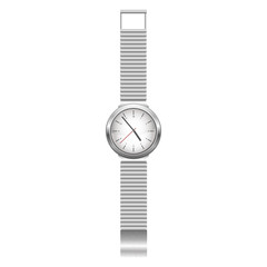 silver watch isolated over a white backgtound