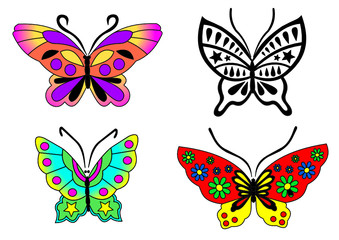 Plakat Schmetterling Set in Farbe