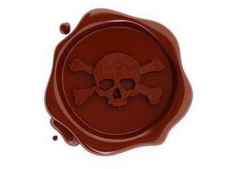 red wax pirates skulls symbol