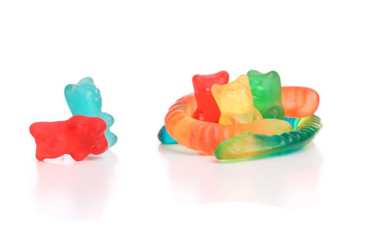 Colored gummy bears