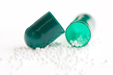 Pills on a white background