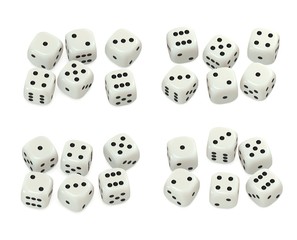 White dice collection