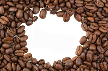 Coffee beans border.