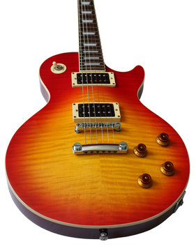 Electric guitar on white background