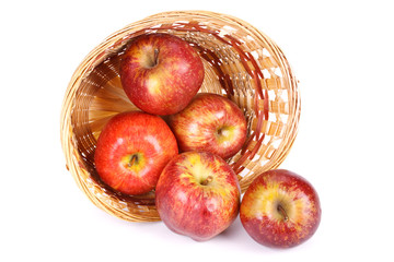 Fresh apples in a basket