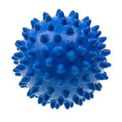 Close-up blue massage ball isolated on white