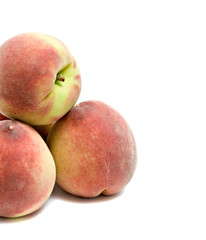 Peaches isolated on white background
