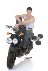 Fototapeta na wymiar Boy and his scooter
