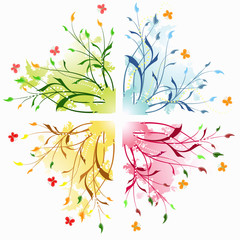 Floral abstract backgrounds with  butterfly.