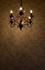 Iinterior scene of old chandelier