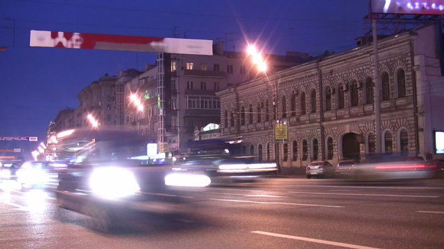 cars on evening road