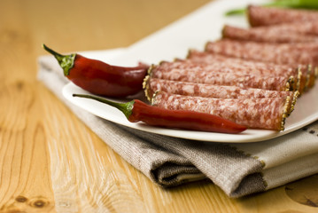 Salami with pepper