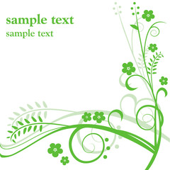 green floral background