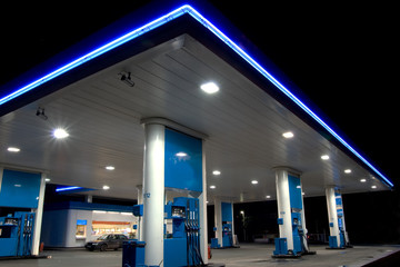 Blue filling station