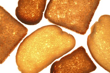 Bread varied slices on transparent background