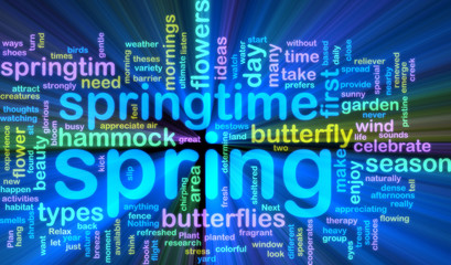 Spring wordcloud glowing