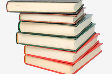 Stack of books isolated in white
