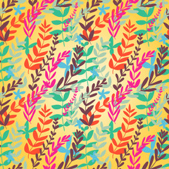 Colorful bright floral seamless pattern