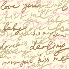 romantic letter - seamless vector pattern