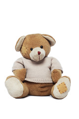 Cute Teddy bear isolated over white