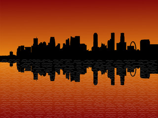 Singapore Skyline at sunset