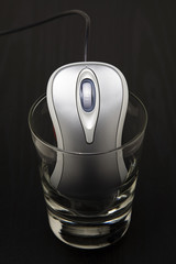Computer mouse in a glass