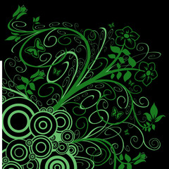 Ornament und Blumen als dekoratives Design