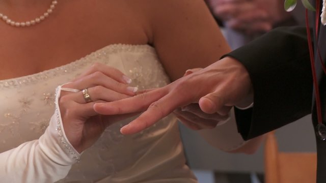 Hochzeit, Ringe anstecken