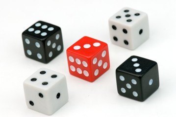 Four Dices on the White