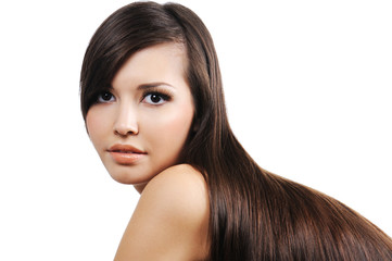 Fototapeta premium girl with long brown hairs