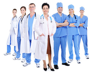 happy smiling doctors and surgeons