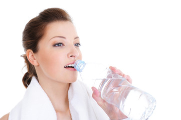 Female drinking water