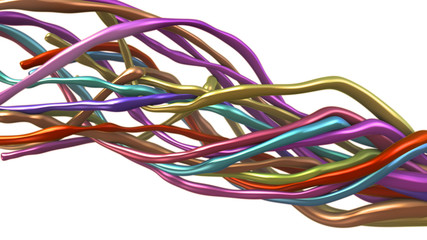 random colored 3d solid lines