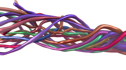 random colored 3d solid lines