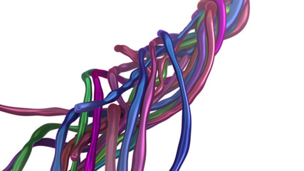 random colored 3d solid lines