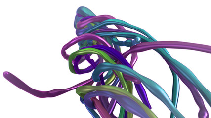 random colored 3d solid lines