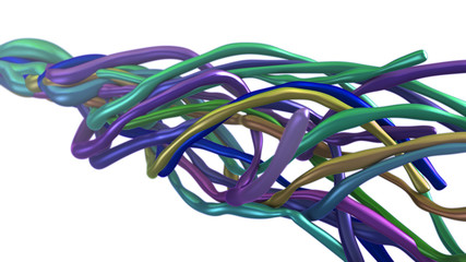 random colored 3d solid lines