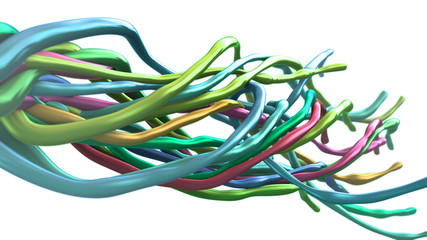 random colored 3d solid lines