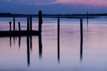 Naklejka premium tramonto sulla laguna di Bibione