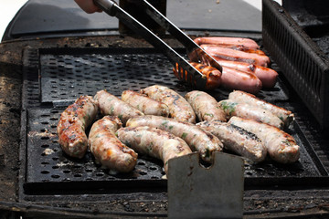 sausages on a BBQ