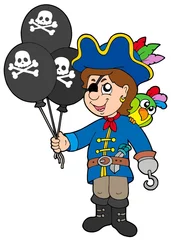 Papier Peint photo autocollant Pirates Garçon pirate avec des ballons