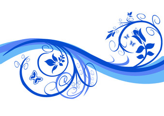 Blumen und Ornament als dekoratives Design