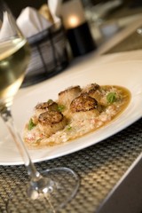 Seared Scallops on Risotto