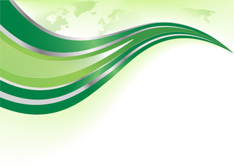 Obraz premium Vector green background with world map