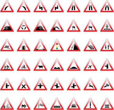 Vector Isolated Road Signs